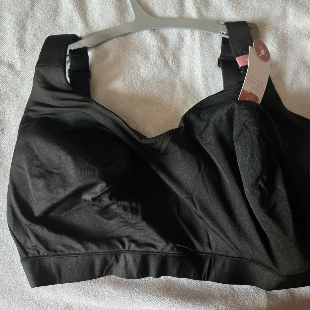 Cacique Black Full Coverage Bra with Adjustable Straps